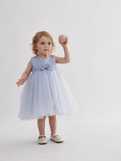 kids atelier tulleen Blue Oravelle Lace Petal Gown