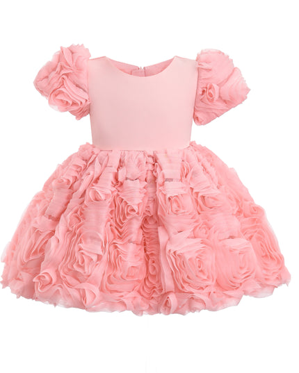 kids atelier tulleen Pink Bow Rosette Dress