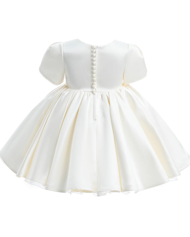 kids atelier tulleen Ivory Pearl-Accented Occasion Dress