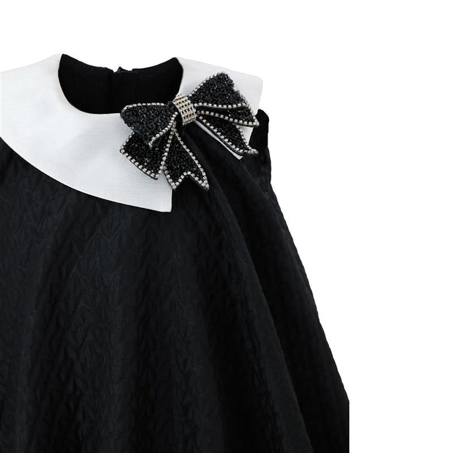 kids atelier tulleen Black Bow-Embellishment Dress