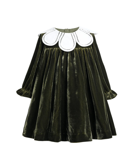 kids atelier tulleen Olive & Petal Velvet Dress