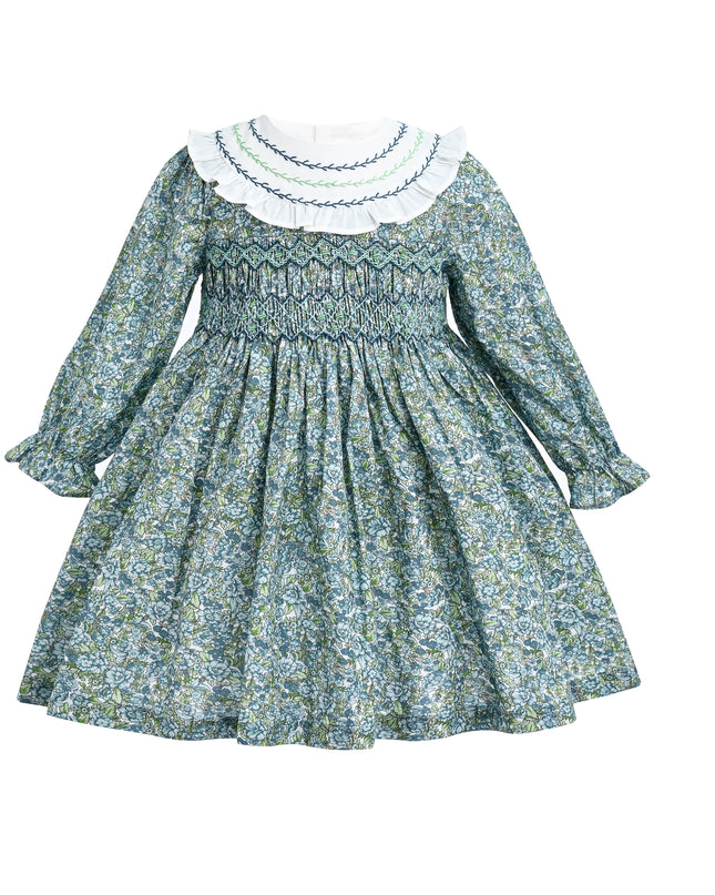 kids atelier tulleen Blue & Green Laurel Smocked Dress
