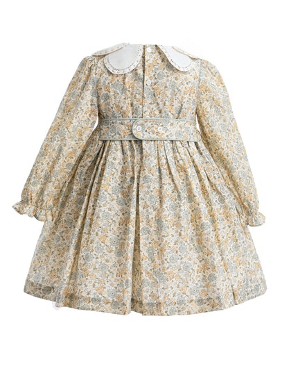 kids atelier tulleen Cream & Cornflower Smocked Dress