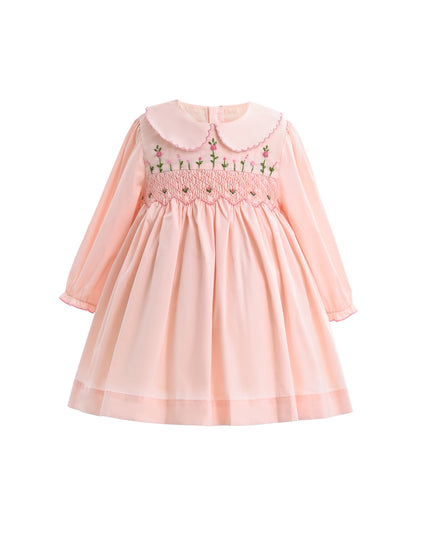 kids atelier tulleen Pink Blossom Smocked Dress