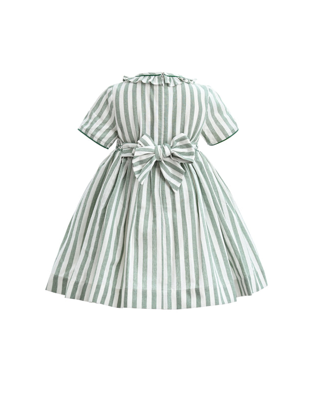 kids atelier tulleen Green Button-Up Stripe Dress
