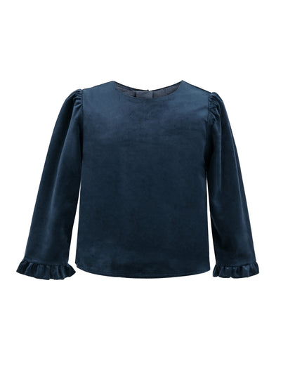 kids atelier tulleen Navy & Plaid Two-Piece Bow Skirt Set