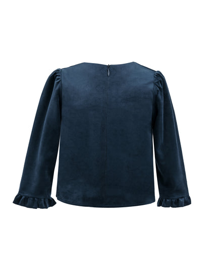 kids atelier tulleen Navy & Plaid Two-Piece Bow Skirt Set