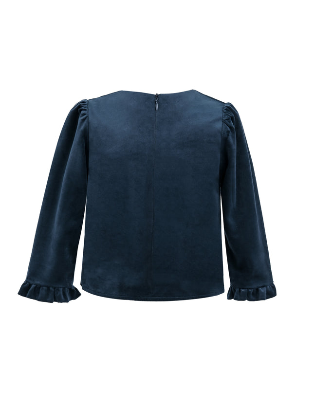 kids atelier tulleen Navy & Plaid Two-Piece Bow Skirt Set