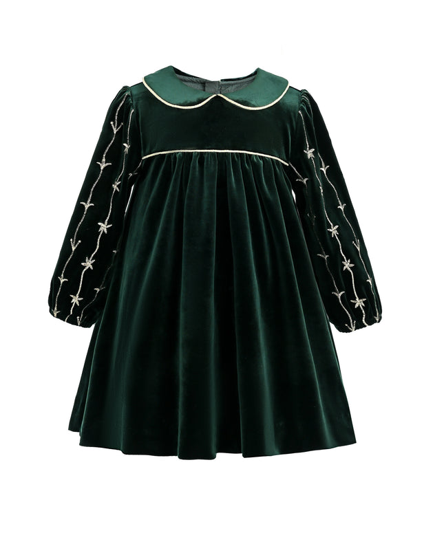 kids atelier tulleen Dark Green Velvet Dress