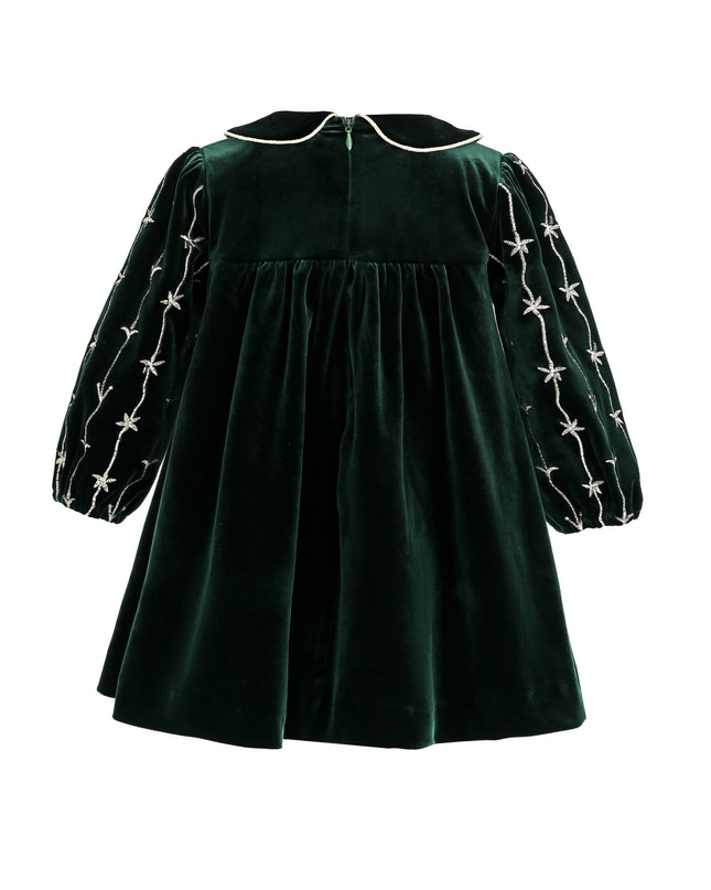 kids atelier tulleen Dark Green Velvet Dress