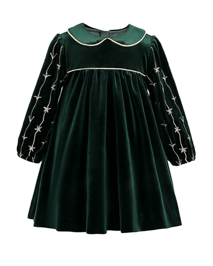 kids atelier tulleen Dark Green Velvet Dress