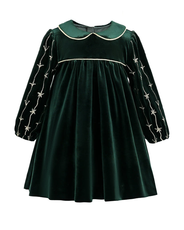 kids atelier tulleen Dark Green Velvet Dress