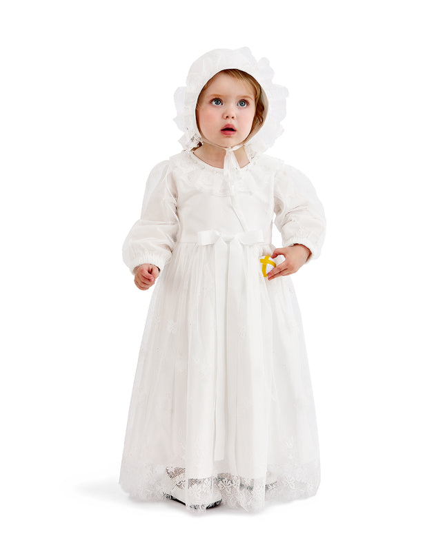kids atelier tulleen White Lace Sorellia Dress