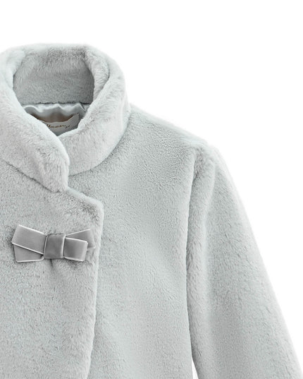 kids atelier tulleen Gray Plush Asymmetrical Coat