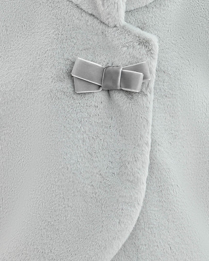 kids atelier tulleen Gray Plush Asymmetrical Coat