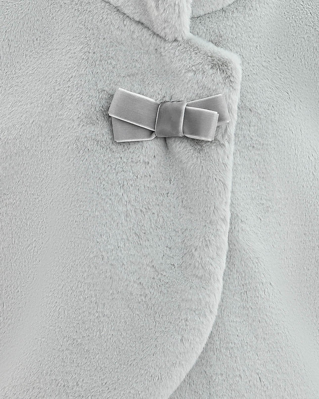 kids atelier tulleen Gray Plush Asymmetrical Coat