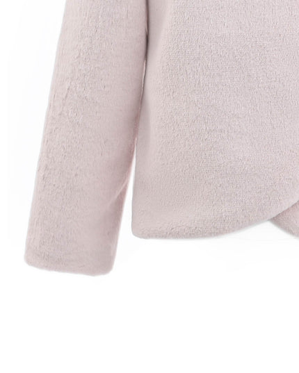 kids atelier tulleen Pink Plush Asymmetrical Coat