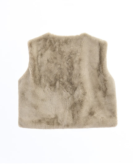 kids atelier tulleen Beige Plush Fur Vest