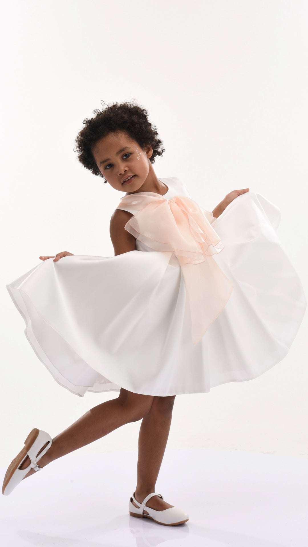 Cream Shasta Tulle Bow Dress