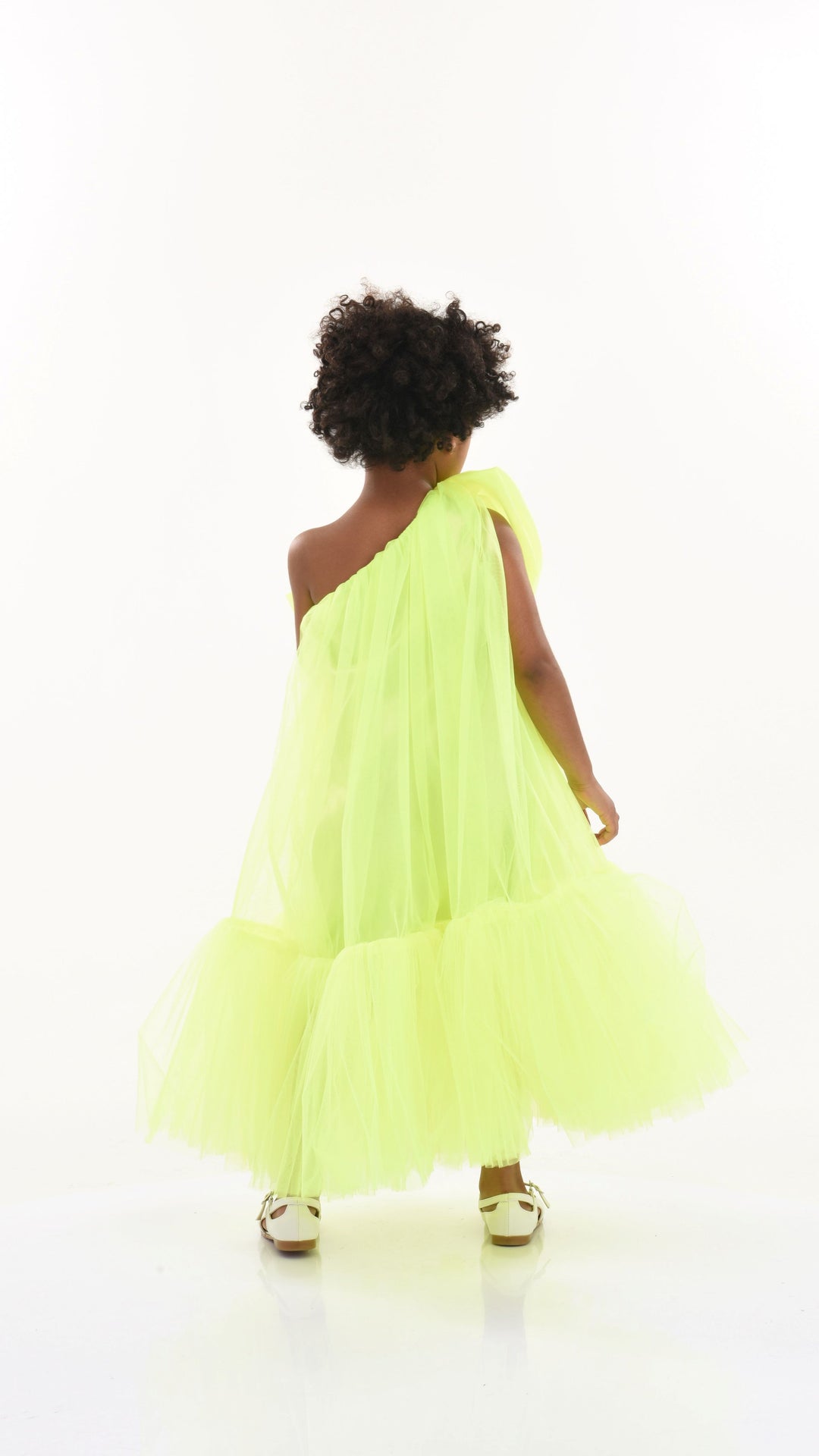 Green Maggi Neon Bow Tulle Dress