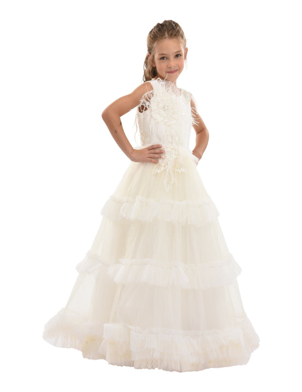 Off White Jasmine Tulle Dress