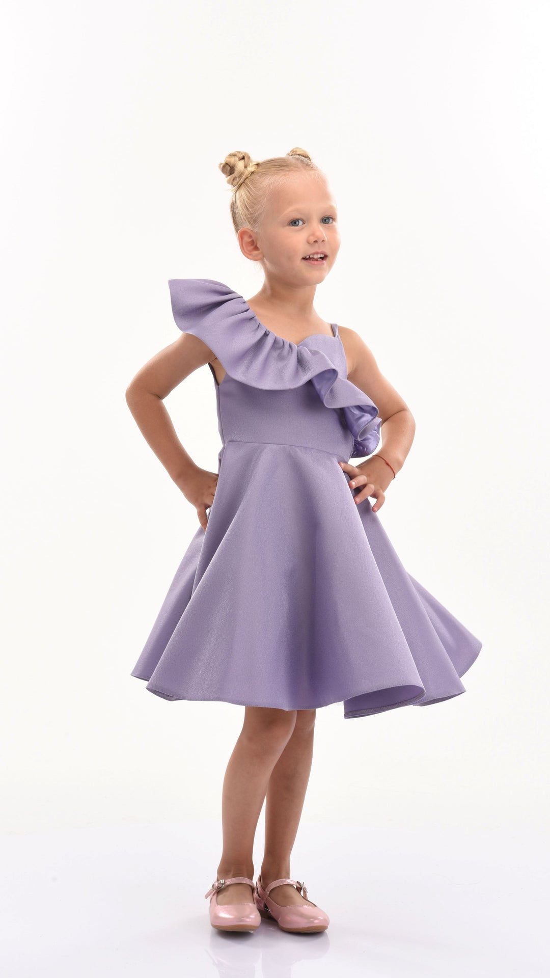 Purple Riviera Off Shoulder Ruffle Dress