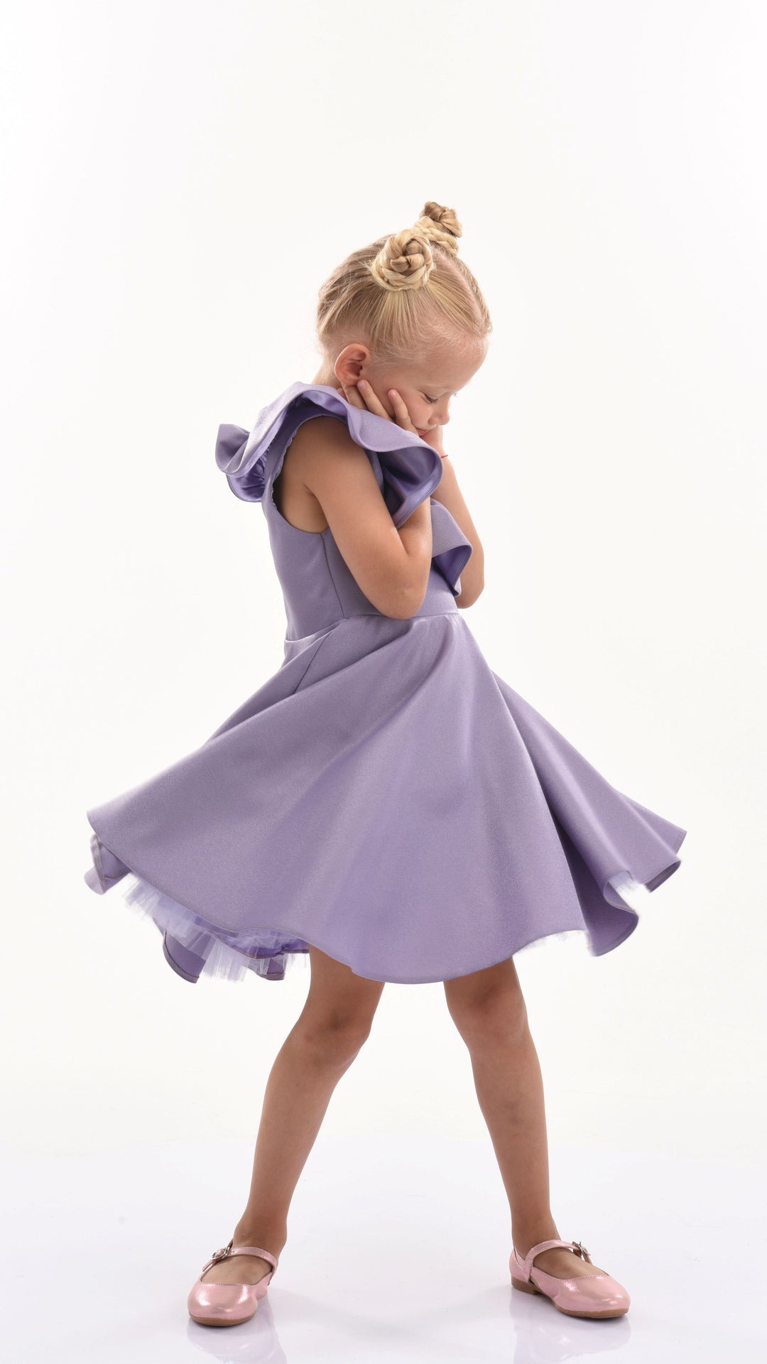 Purple Riviera Off Shoulder Ruffle Dress