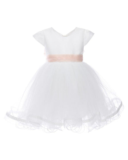kids atelier tulleen White Satin Ribbon Dress