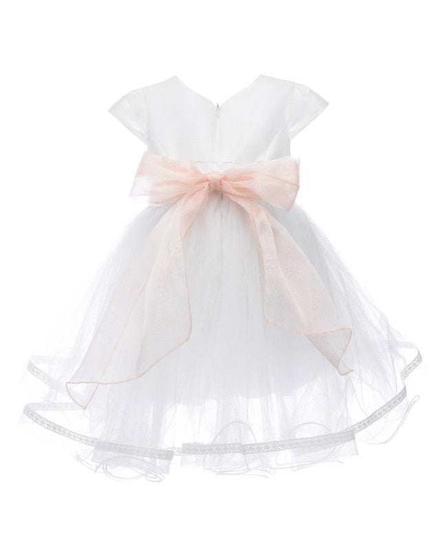 kids atelier tulleen White Satin Ribbon Dress
