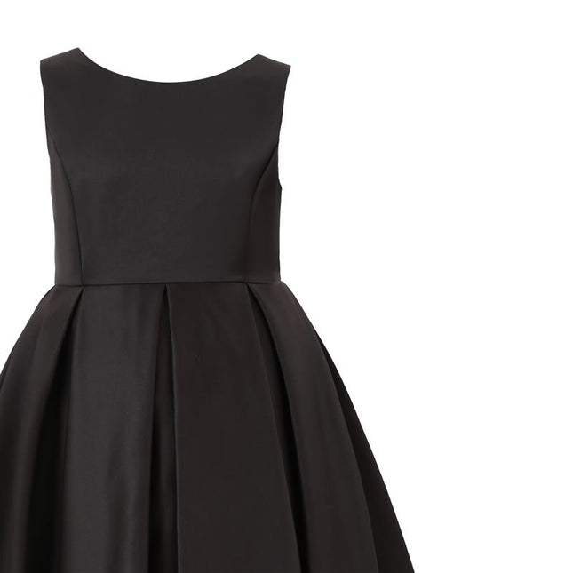 kids atelier tulleen Black Satin Bow-Back Dress