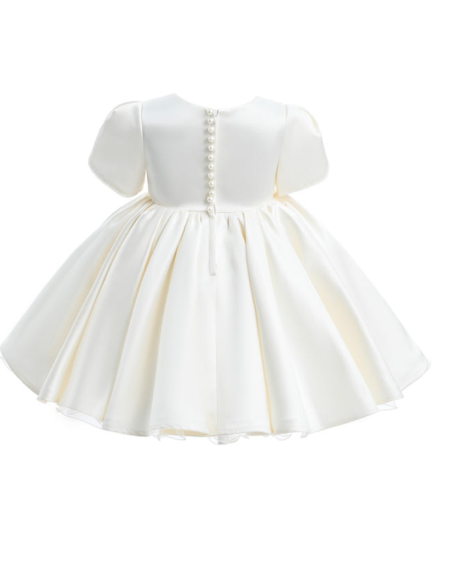 kids atelier tulleen Ivory Pearl-Accented Occasion Dress