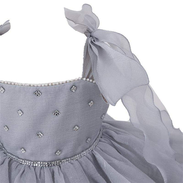 kids atelier tulleen Light Gray Ruffled Party Dress