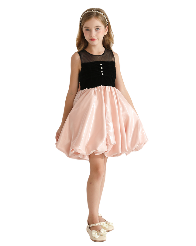 kidsatelier-tulleen-Pink-Black-Piazza-Sleeveless-Dress