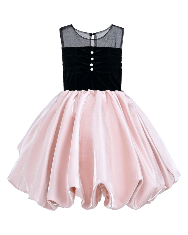kidsatelier-tulleen-Pink-Black-Piazza-Sleeveless-Dress