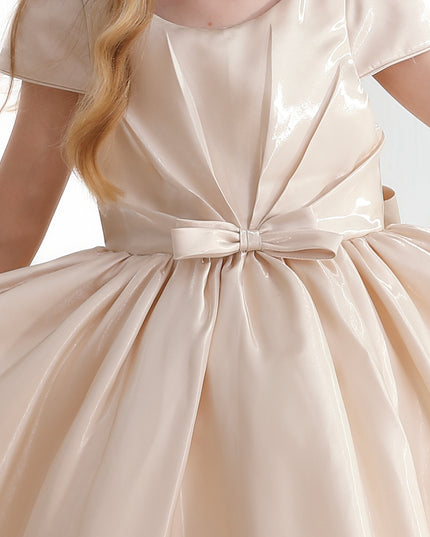kidsatelier-tulleen-Champagne-Bow-Long-Brea-Dress