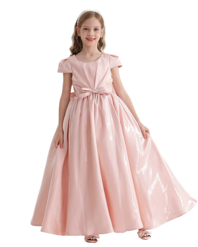 kidstaelier-tulleen-Pink-Bow-Long-Brea-Dress
