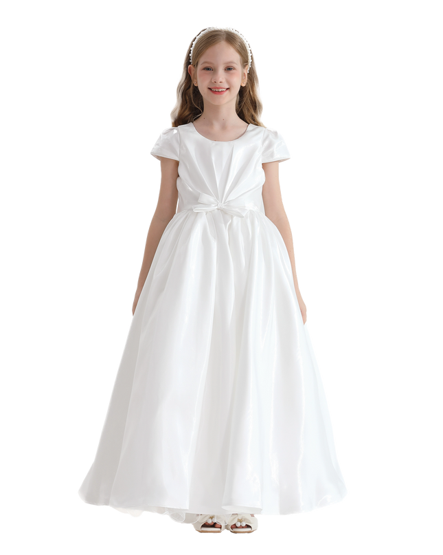 kidsatelier-tulleen-White-Bow-Long-Brea-Dress