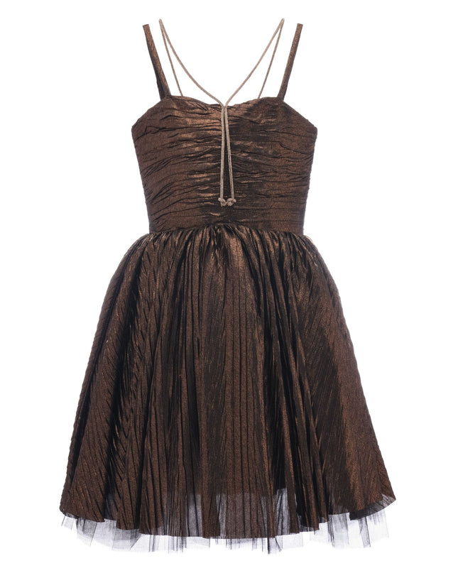 kids atelier tulleen Bronze Gianotta Strapped Dress