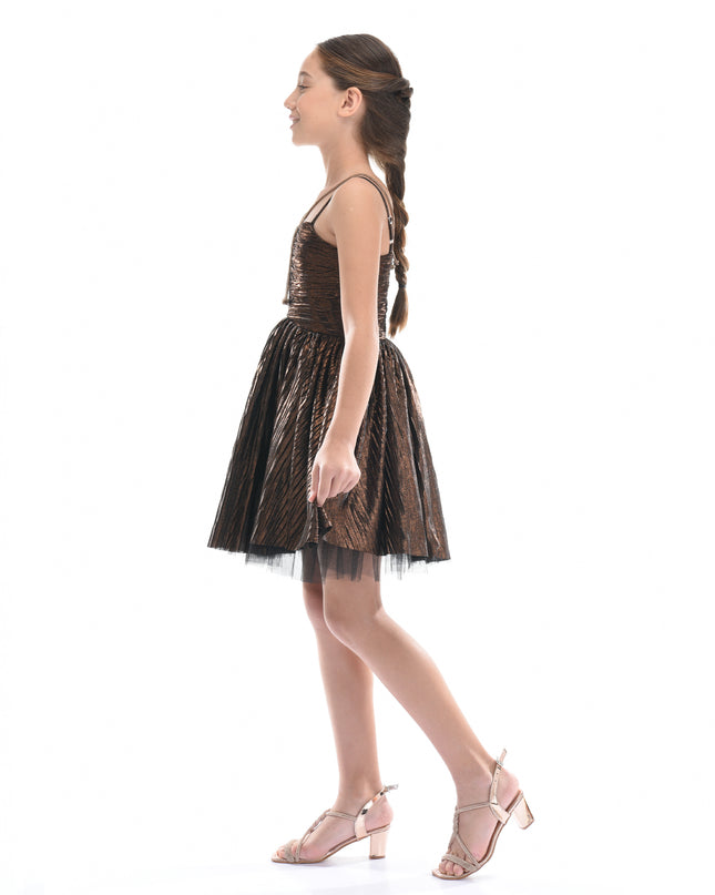 kids atelier tulleen Bronze Gianotta Strapped Dress