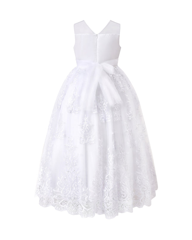 tulleen White Auresta Lace Sleeveless Dress