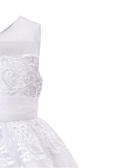 tulleen White Auresta Lace Sleeveless Dress