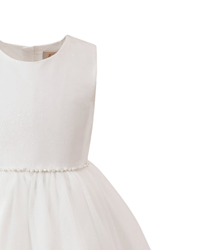 tulleen White Lysandra Sleeveless Formal Dress