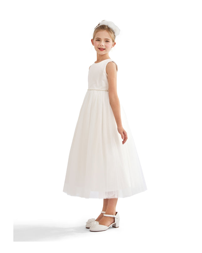 tulleen White Lysandra Sleeveless Formal Dress
