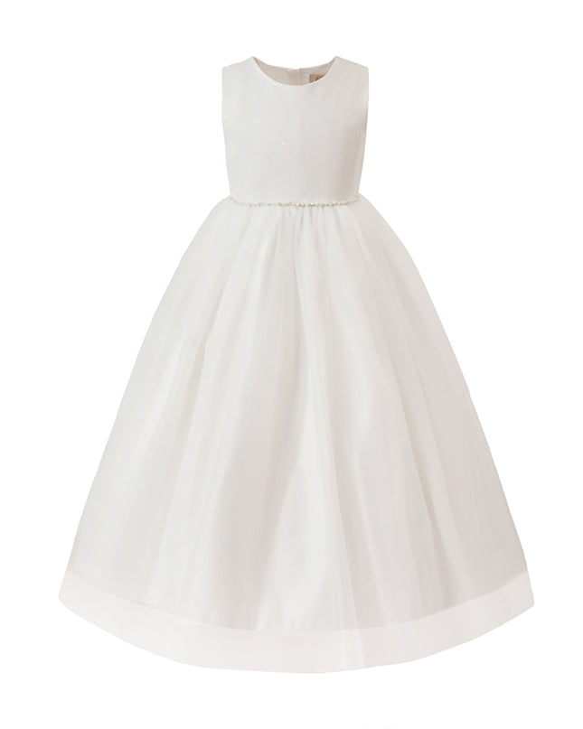 tulleen White Lysandra Sleeveless Formal Dress