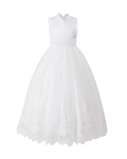 tulleen White Alvaria Sleeveless Lace Dress