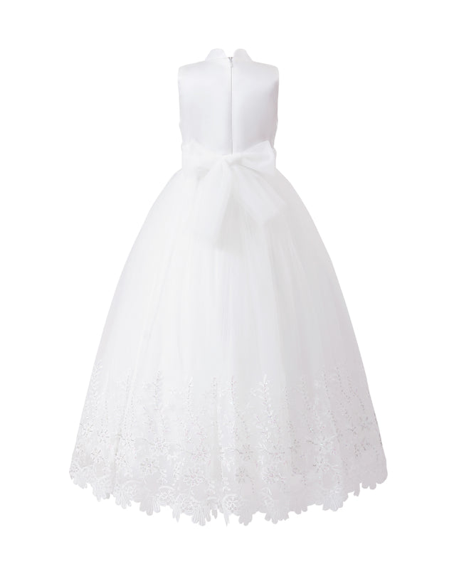 tulleen White Alvaria Sleeveless Lace Dress