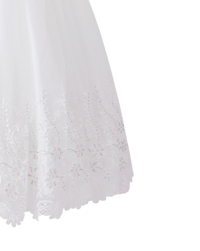 tulleen White Alvaria Sleeveless Lace Dress