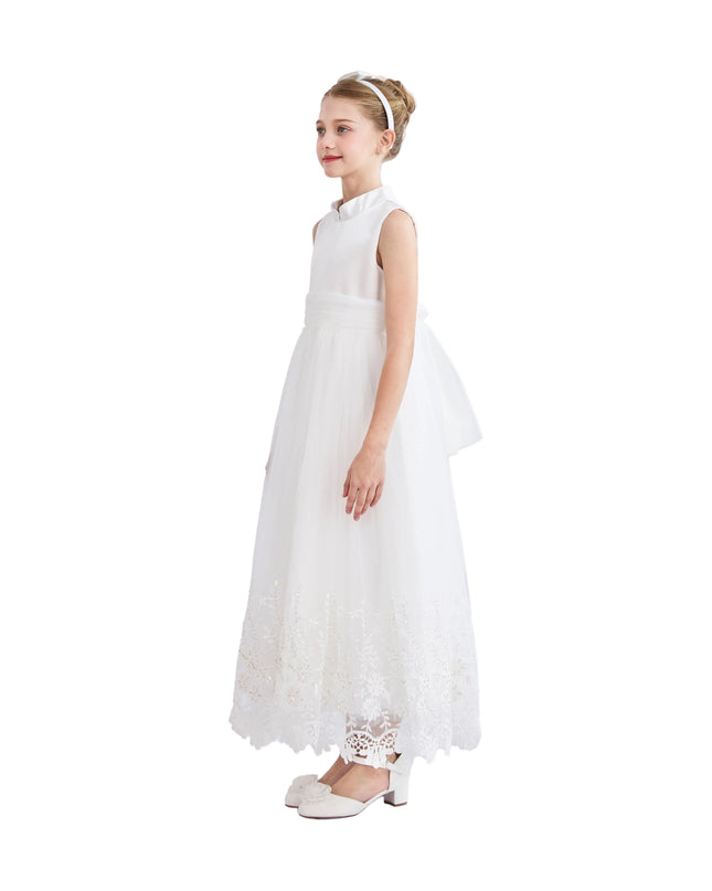 tulleen White Alvaria Sleeveless Lace Dress