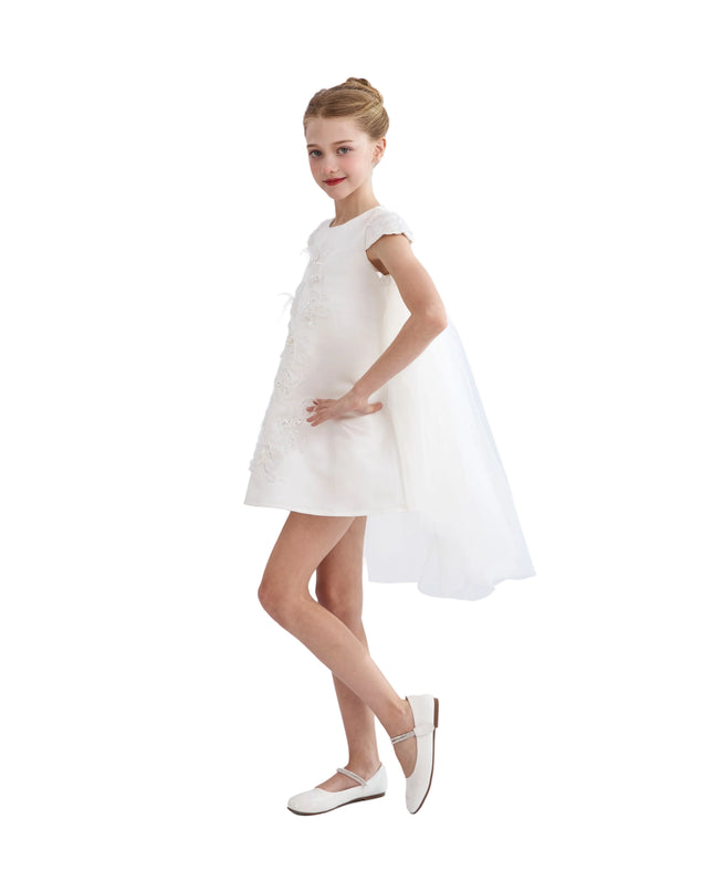 kids atelier tulleen White Embroidered Briavelle Dress