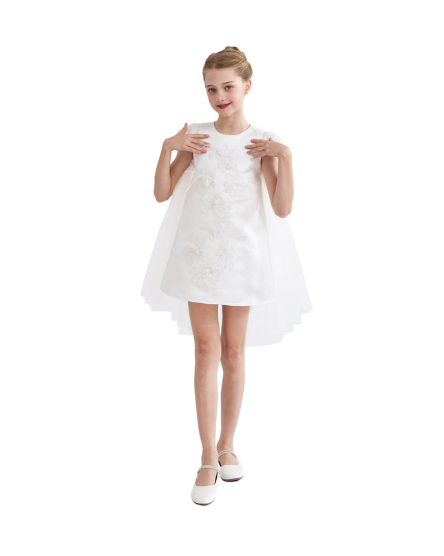 kids atelier tulleen White Embroidered Briavelle Dress